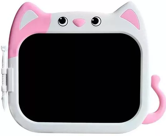 Ηλεκτρονικός Πίνακας Ταμπλέτα Γραφής Lcd Γάτα Γραφίδα Παιδιά Άσπρο Ροζ