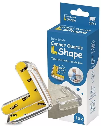 Sipo Προστατευτικά για Γωνίες με Αυτοκόλλητο από Πλαστικό 12τμχ