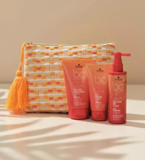 Σετ Θεραπείας Μαλλιών Schwarzkopf BC Bonacure Sun Protect Travel Kit με Σαμπουάν, Treatment  &  Νεσεσέρ 4τμχ
