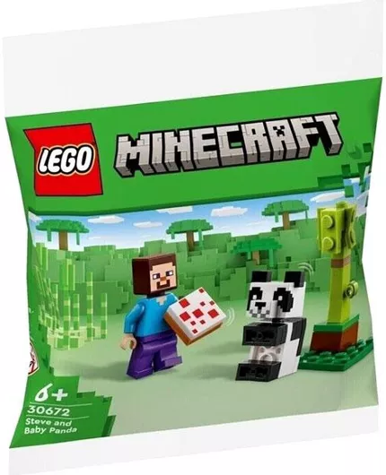 Τουβλάκι Lego Minecraft Steve & Baby Panda για 6+ Ετών
