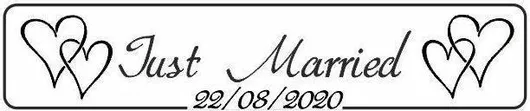 Πινακίδα Αυτοκινήτου Γάμου Just Married Black Hearts 11cm