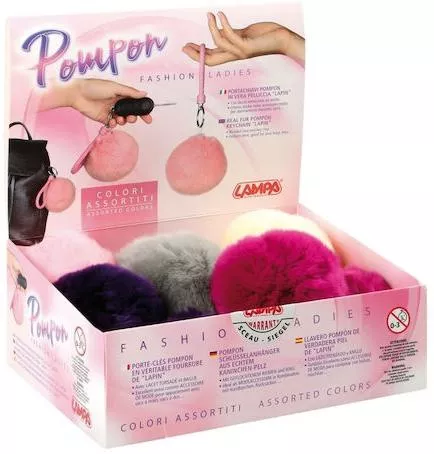 Μπρελόκ Lampa Σταντ Κλειδιων Lapin Pompon Διαφορα Χρωματα Γουνινο Χνουδωτο Display Lampa 12 Τεμ L6500.3d