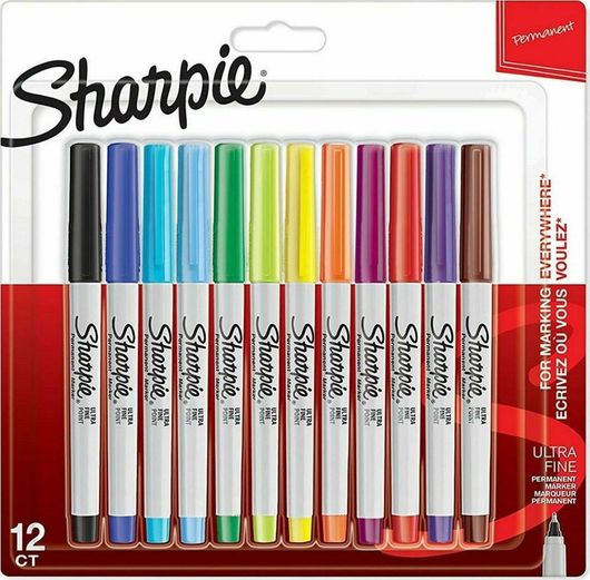 Μαρκαδόροι Ζωγραφικής Sharpie Ultra Fine Permanent Ανεξίτηλοι 0.5mm 12τμχ  Πολύχρωμο
