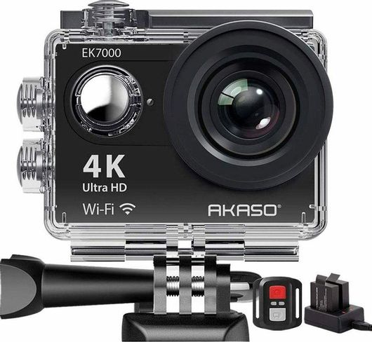 Action Camera Akaso EK7000 4K Ultra HD Υποβρύχια με Θήκη με WiFi με Οθόνη 2" Μαύρο