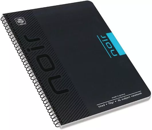 Typotrust Σπιράλ Τετράδια Ριγέ Α4 4 Θεμάτων Μαύρο 10τμχ