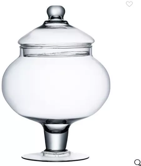 Φοντανιέρα Γυάλινη με Καπάκι & Πόδι 19x19x30cm Διάφανη