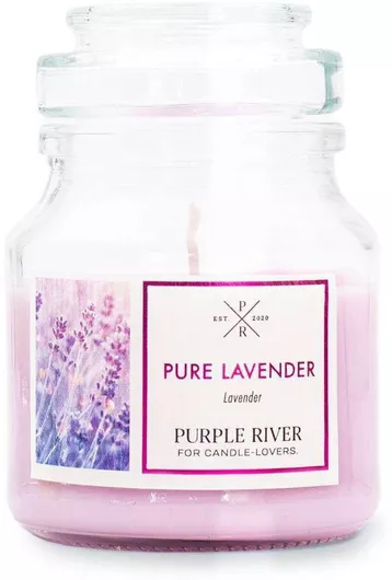 Αρωματικό Κερί Purple River Σόγιας σε Βάζο με Άρωμα Λεβάντα 113gr Purple