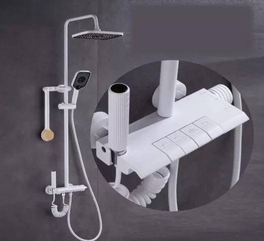 Ντουζ Στήλη με Μπαταρία Γκρι