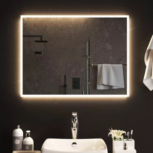 Καθρέπτης Μπάνιου vidaXL Ορθογώνιος Led 80x60cm