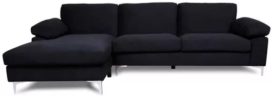 Καναπές Alex Γωνιακός με Δεξιά Γωνία 264x132cm Μαύρο