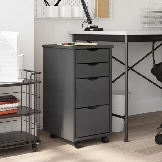 Συρταριέρα Γραφείου από Μασίφ Ξύλο 34x39x65.5cm Γκρι