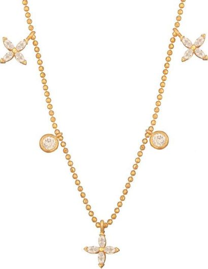 Κολιέ Abadianakis από Ασήμι 925 με Τετράφυλλα Μονόπετρα