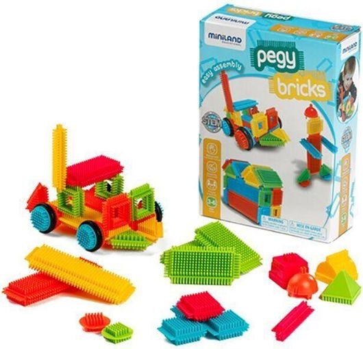 Τουβλάκια Miniland Bristles Pegy Σφηνοτουβλάκια για 3 - 6 Ετών 36τμχ