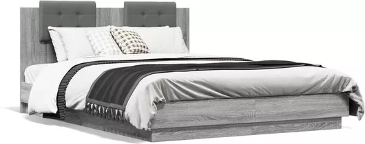 Κρεβάτι Ημίδιπλο Ξύλινο με Τάβλες για Στρώμα 120x200cm Γκρι Sonoma