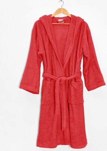 Μπουρνούζι Pennie Βαμβακερό με Κουκούλα Medium Κόκκινο