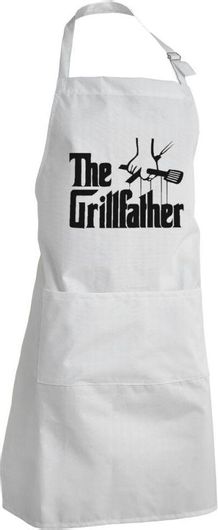 Ποδιά Κουζίνας The Grillfather Ολόσωμη με 2 Τσέπες Λευκό