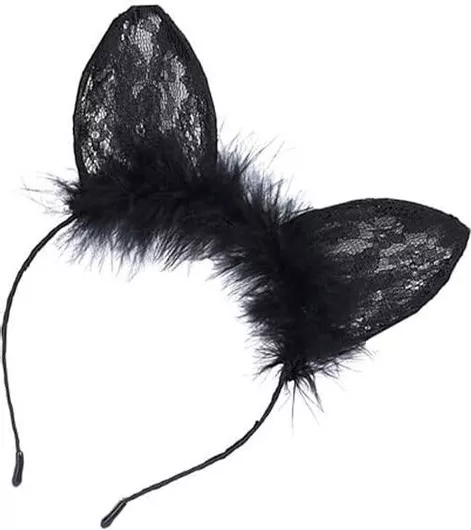 Cordon Δαντελένια Αυτάκια Λαγού Led Μαύρο