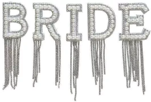 ΓΡΑΜΜΑΤΑ ΣΕΤ/5 BRIDE ΜΕ ΠΕΡΛΑ ΦΟΥΝΤΑ ΣΤΡΑΣ ΘΕΡΜΟΚΟΛΛΗΤΙΚΑ