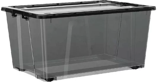 TnS Πλαστικό Κουτί Αποθήκευσης με Ρόδες και Καπάκι Διάφανο 56.5x38x23.8cm