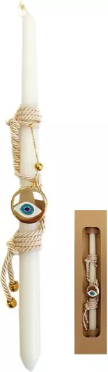 Πασχαλινή Λαμπάδα Στρογγυλή Χειροποίητη Χρυσή