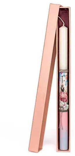 Πασχαλινη Στρογγυλη Λαμπαδα Κοπελα Παρισι 065-2