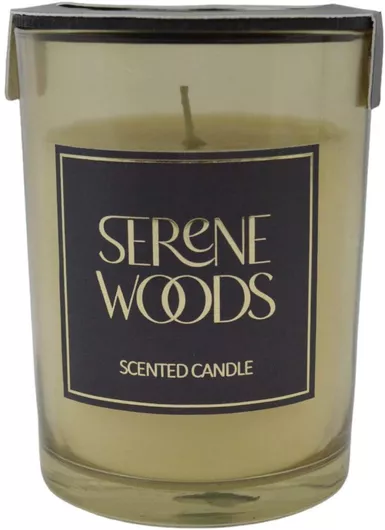 Αρωματικό Κερί Serene Woods Γυάλινο Δοχείο Καπάκι 8x8x10.5cm