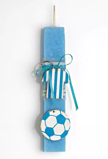Χειροποίητη Λαμπάδα "ομάδα Ποδοσφαίρου" Μπλε Αγόρι
