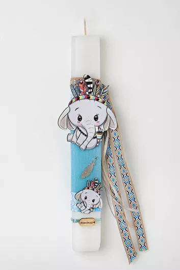 Χειροποίητη Λαμπάδα "ελέφαντας Ινδιάνος" Unisex