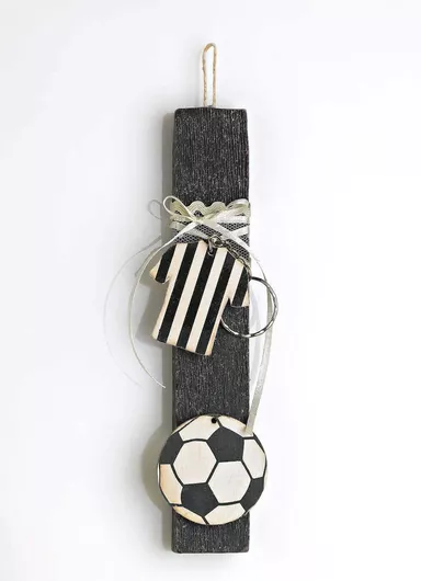 Πασχαλινή Λαμπάδα Στρογγυλή Χειροποίητη Λευκή