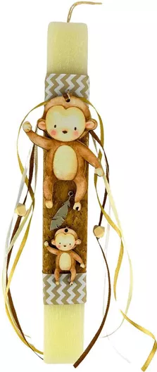 Πασχαλινή Λαμπάδα Στρογγυλή Χειροποίητη Λευκή