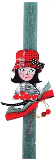 Πασχαλινή Λαμπάδα Στρογγυλή με Κουτί 25cm. Γκρι