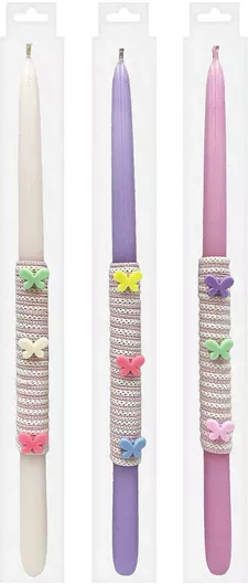 Πασχαλινή Λαμπάδα Στρογγυλή με Κουτί (Τυχαία Επιλογή Χρώματος/Σχεδίου)