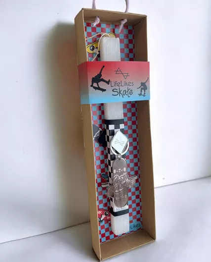 Πασχαλινή Λαμπάδα Στρογγυλή με Κουτί