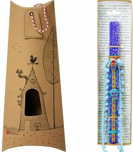 Πασχαλινή Λαμπάδα Sugar Skulls Μοβ