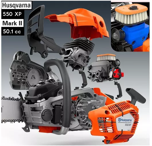Husqvarna Αλυσοπρίονο Βενζίνης με Λάμα 45.72cm