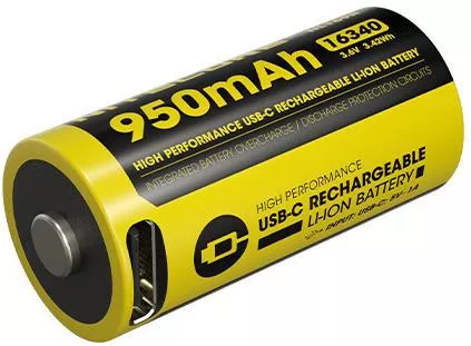 Επαναφορτιζόμενη Μπαταρία NiteCore Usb-c RCR123A Li-ion 950mAh 3.6V 1τμχ