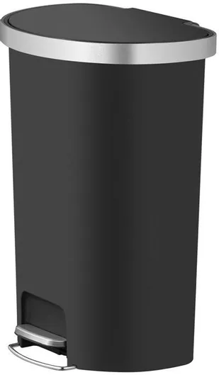 Κάδος Απορριμμάτων Ημικυκλικός Πλαστικός με Πεντάλ Μαύρο 55lt