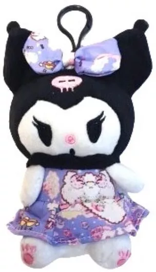 Μπρελόκ Λούτρινο Kuromi Μοβ Φόρεμα 14 Cm