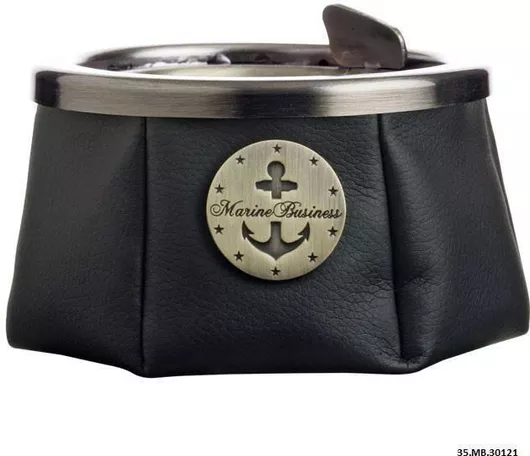 Σταχτοδοχείο Marine Business Τσιγάρου Δερμάτινο Μαύρο