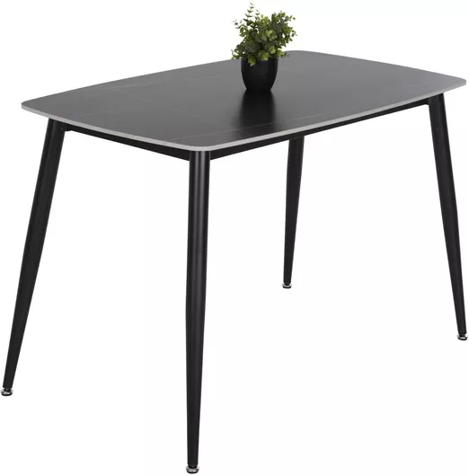 Τραπέζι Τραπεζαρίας με Κεραμική Επιφάνεια 117.5x67.5x76cm Μαυρο