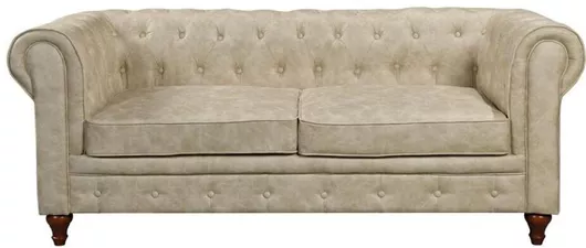 Καναπές Chesterfield Τριθέσιος 190x82cm Μπεζ
