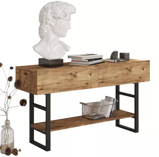 Κονσόλα Viana Ξύλινη Atlantic Pine Μ139xΠ43xΥ76cm μαύρο