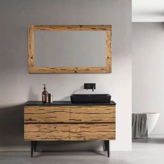 Καθρέπτης Μπάνιου Mabo Natural 130 από Plywood Μπεζ