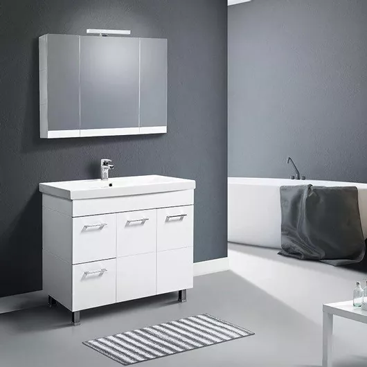 Καθρέπτης Μπάνιου Mabo Led από MDF 90x70cm Λευκό