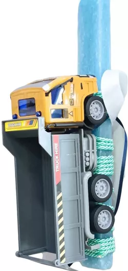 Πασχαλινη Λαμπαδα Παιδικη Παιχνιδι Κιτρινο Γκρι Φορτηγο Κινηση Πλακε Κερι Lab-4009