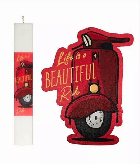 Πασχαλινή Λαμπάδα Πλακέ Life is a Beautiful Ride