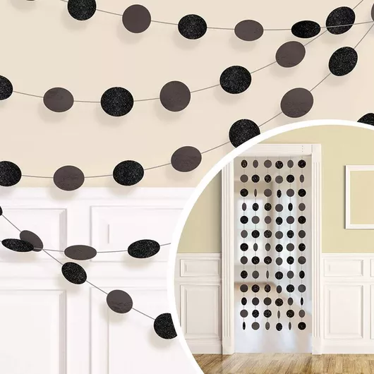 Διακοσμητική Μαύρη κουρτίνα με γκλίτερ