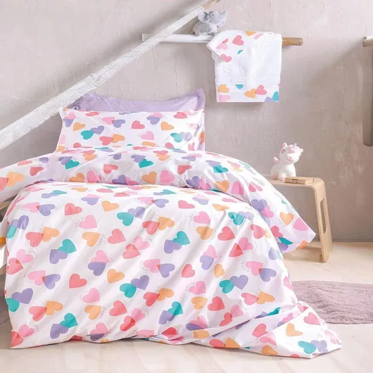 Σετ Σεντόνια Rythmos Ημίδιπλα με Λάστιχο Βαμβακερά 160x260cm 3τμχ Multi