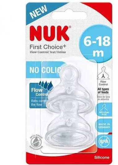Θηλές Nuk από Σιλικόνη Ρυθμιζόμενης Ροής για 6+ Μηνών 2τμχ