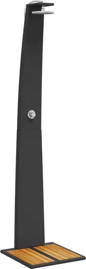 Ντουζιέρα Εξωτερικού Χώρου vidaXL με Ξύλινη Βάση 55x60x224cm Μαύρο